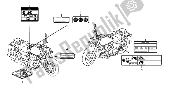 Todas las partes para Etiqueta De Precaución de Honda VT 750C2B 2011