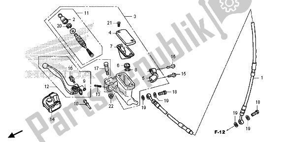 Toutes les pièces pour le Fr. Maître-cylindre De Frein du Honda CRF 250R 2015