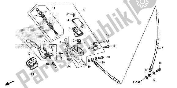Tutte le parti per il Fr. Pompa Freno del Honda CRF 250R 2015