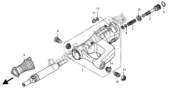 All parts for the Swingarm of the Honda GL 1800 2012