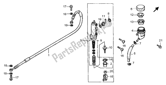 Tutte le parti per il Rr. Pompa Freno del Honda CR 80R SW 2000