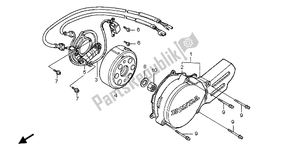 All parts for the Left Crankcase Cover of the Honda CR 85 RB LW 2004