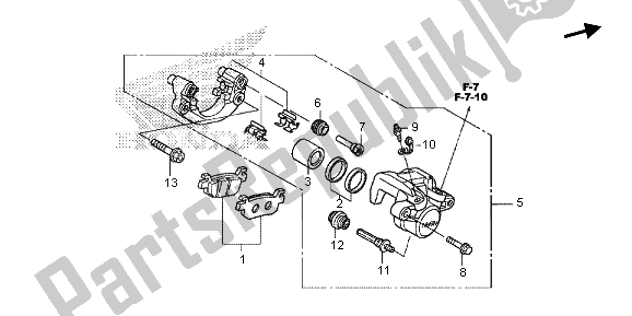 Wszystkie części do Zacisk Hamulca Tylnego Honda SH 125A 2013