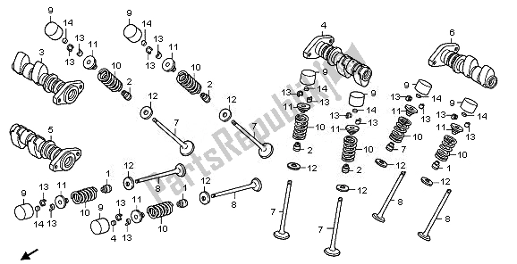 All parts for the Camshaft & Valve of the Honda XL 1000V 2008