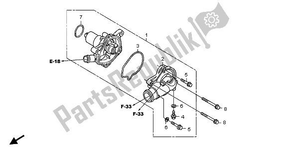 Toutes les pièces pour le Pompe à Eau du Honda XL 700V Transalp 2009