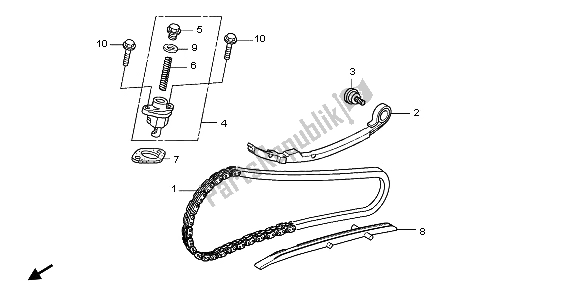 All parts for the Cam Chain of the Honda SH 300A 2009