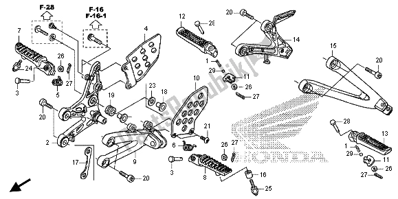 All parts for the Step of the Honda CBR 600 RA 2013