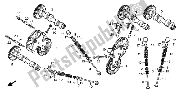 All parts for the Camshaft & Valve of the Honda RVF 750R 1996