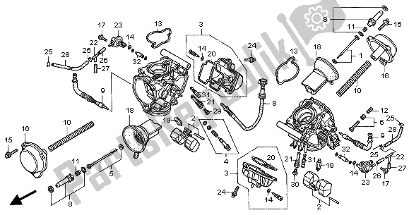 Tutte le parti per il Carburatore (parti Componenti) del Honda XL 1000V 2001