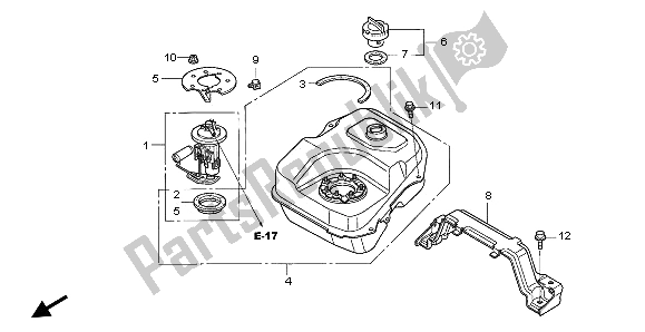 All parts for the Fuel Tank of the Honda SH 125R 2008