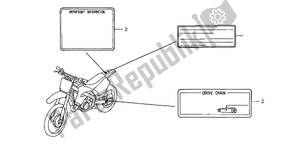 All parts for the Caution Label of the Honda CR 250R 2001