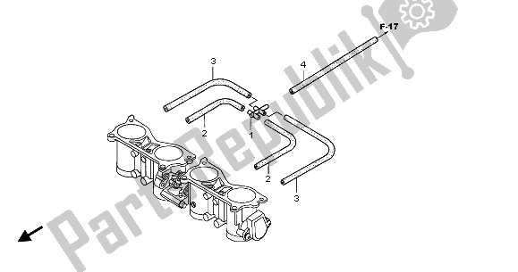 All parts for the Throttle Body (tubing) of the Honda CBR 600 RR 2003