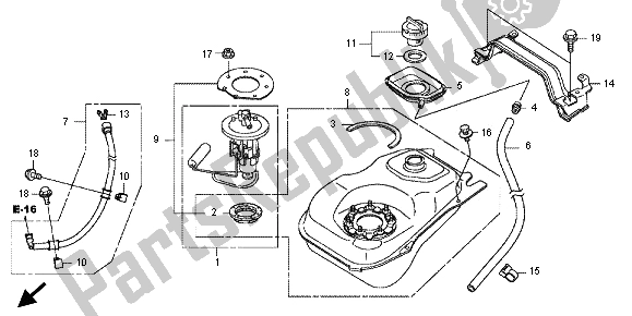 Tutte le parti per il Serbatoio Di Carburante del Honda SH 300A 2012