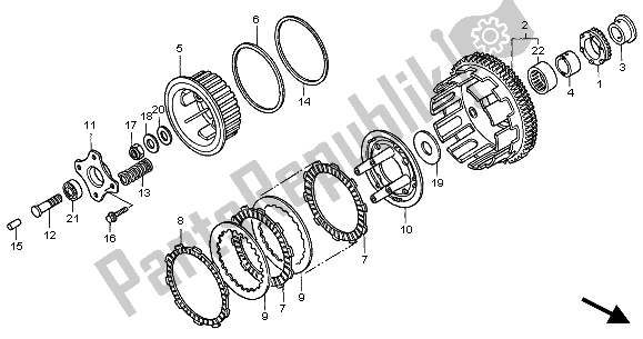 All parts for the Clutch of the Honda CBF 600S 2004