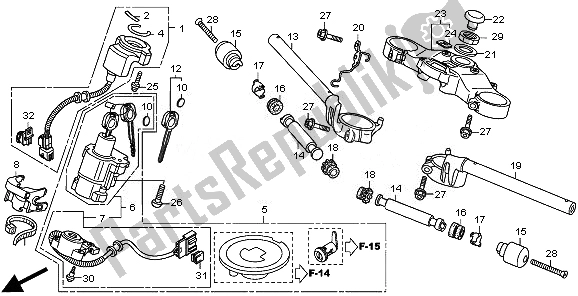 Tutte le parti per il Gestire Il Tubo E Il Ponte Superiore del Honda CBR 600 RA 2011