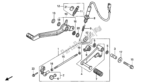 All parts for the Pedal of the Honda NTV 650 1989