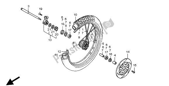 Toutes les pièces pour le Roue Avant du Honda CLR 125 1999