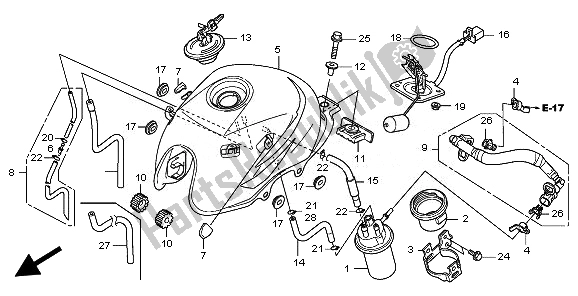 All parts for the Fuel Tank of the Honda CBF 125M 2010