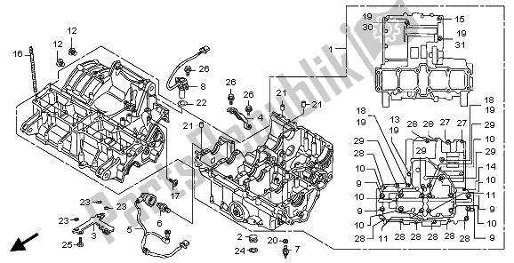 Alle onderdelen voor de Carter van de Honda CB 1300A 2009