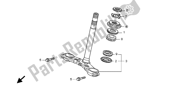 All parts for the Steering Stem of the Honda CB 600F3A Hornet 2009