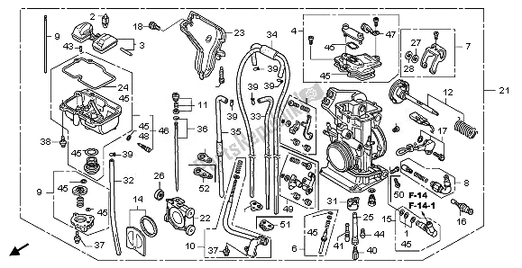 Alle onderdelen voor de Carburator van de Honda CRF 250X 2011