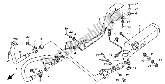 All parts for the Exhaust Muffler of the Honda NT 700V 2010