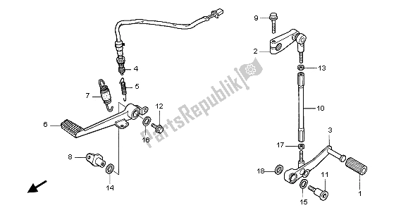 All parts for the Brake Pedal & Change Pedal of the Honda CBR 600 RR 2003