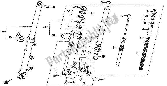 Todas las partes para Tenedor Frontal de Honda CBR 1000F 1993