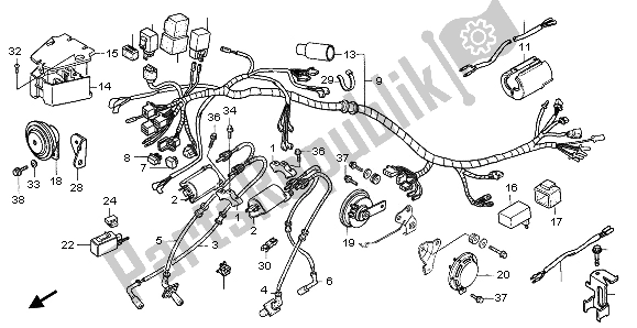 All parts for the Wire Harness of the Honda VT 1100C 1995