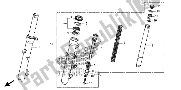 Todas las partes para Tenedor Frontal de Honda FES 125A 2012