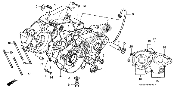 All parts for the Crankcase of the Honda CR 80R 1995