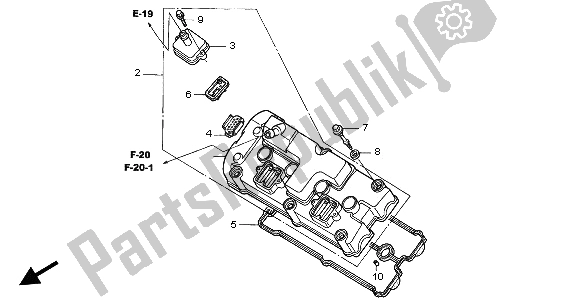 All parts for the Cylinder Head Cover of the Honda CBR 1100 XX 2002