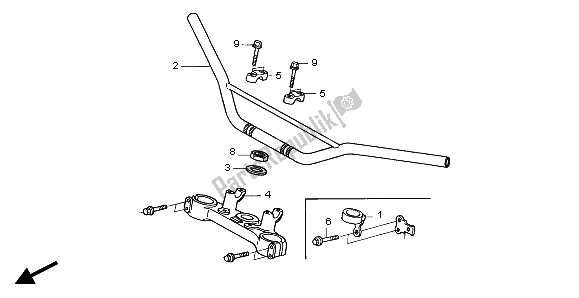 Todas las partes para Manejar Tubo Y Puente Superior de Honda XR 650R 2003