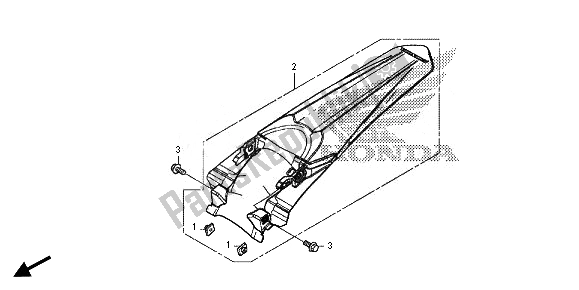 Alle onderdelen voor de Achterspatbord van de Honda CRF 450R 2014