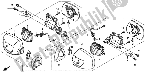 All parts for the Winker & Mirror of the Honda GL 1800 2013