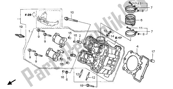 Tutte le parti per il Testata (anteriore) del Honda VTR 1000F 2003