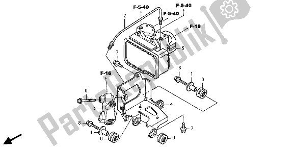 All parts for the Abs Modulator of the Honda VT 750 CS 2012