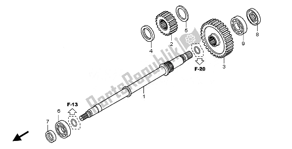 All parts for the Final Shaft of the Honda TRX 420 FA Fourtrax Rancher AT 2010