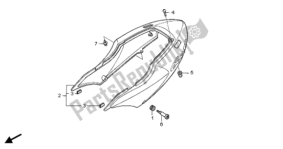 Tutte le parti per il Calandra Posteriore del Honda CBR 600F 2005