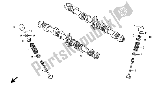 Todas las partes para árbol De Levas Y Válvula de Honda CB 1300 SA 2009