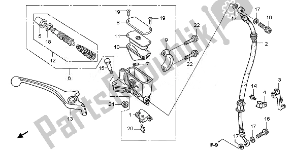 All parts for the Fr. Brake Master Cylinder of the Honda ANF 125 2010