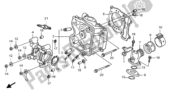 Tutte le parti per il Testata del Honda SH 150D 2009