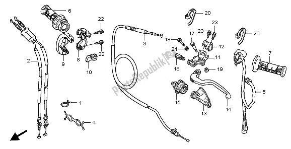 Alle onderdelen voor de Handvat Hendel & Schakelaar & Kabel van de Honda CRF 250R 2010