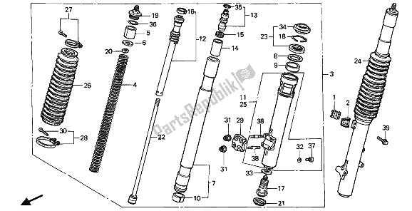 Todas las partes para Tenedor Frontal de Honda CR 250R 1987