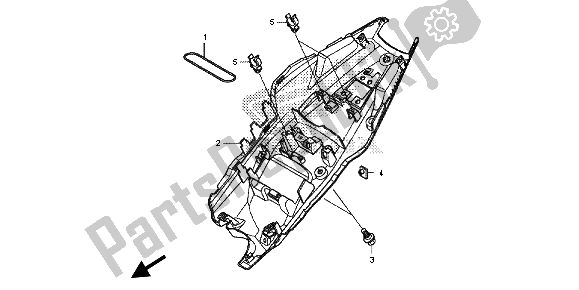 All parts for the Rear Fender of the Honda CB 600F Hornet 2013