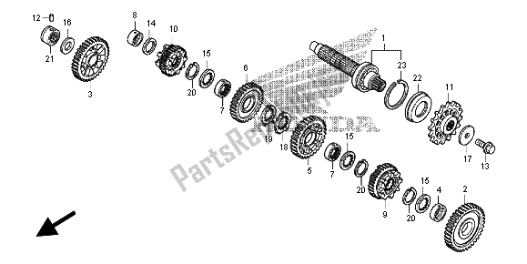 All parts for the Transmission (countershaft) of the Honda NC 700D 2012