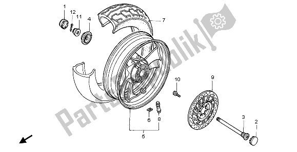 Tutte le parti per il Ruota Posteriore del Honda NTV 650 1997