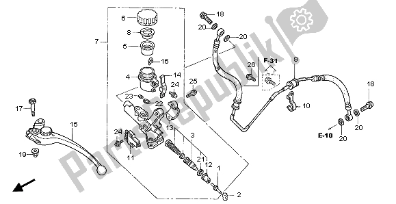 Todas as partes de Cilindro Mestre Da Embreagem do Honda CBR 1000 RR 2007