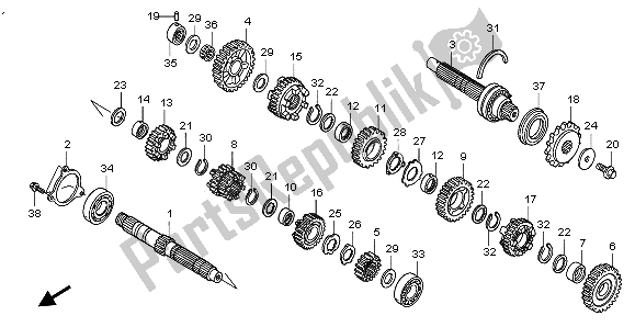 All parts for the Transmission of the Honda CBF 600N 2009