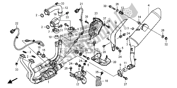 Tutte le parti per il Silenziatore Di Scarico del Honda VFR 1200X 2013